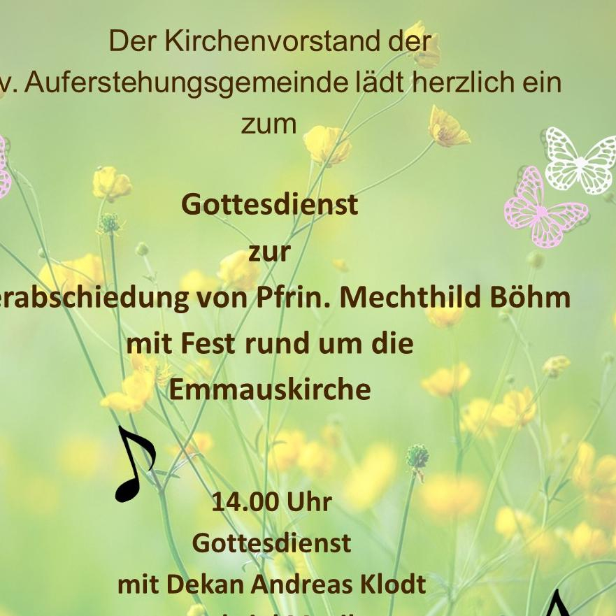 Verabschiedung Pfarrerin B&ouml;hm